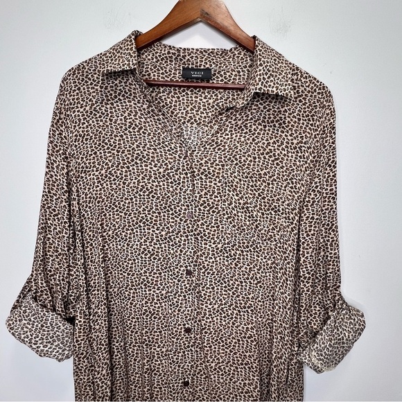VICI Oversized Leopard Print Midi Shirt Dress Size Medium - Picture 6 of 11